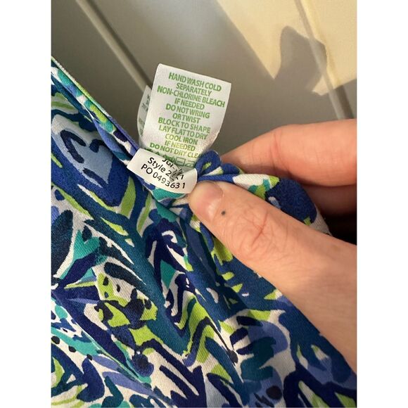 Lilly Pulitzer Paulina Blue V-Neck Sneak a Beak Drawstring Jumpsuit Size XS - Picture 7 of 10